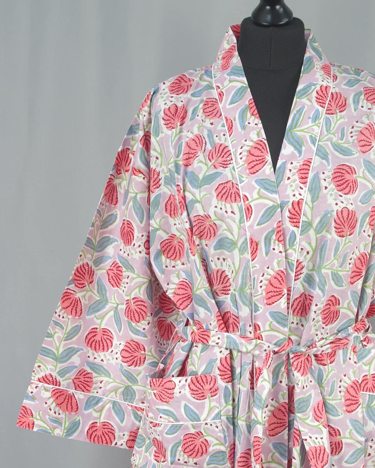 Cotton Kimono - Light Purple Dandelions