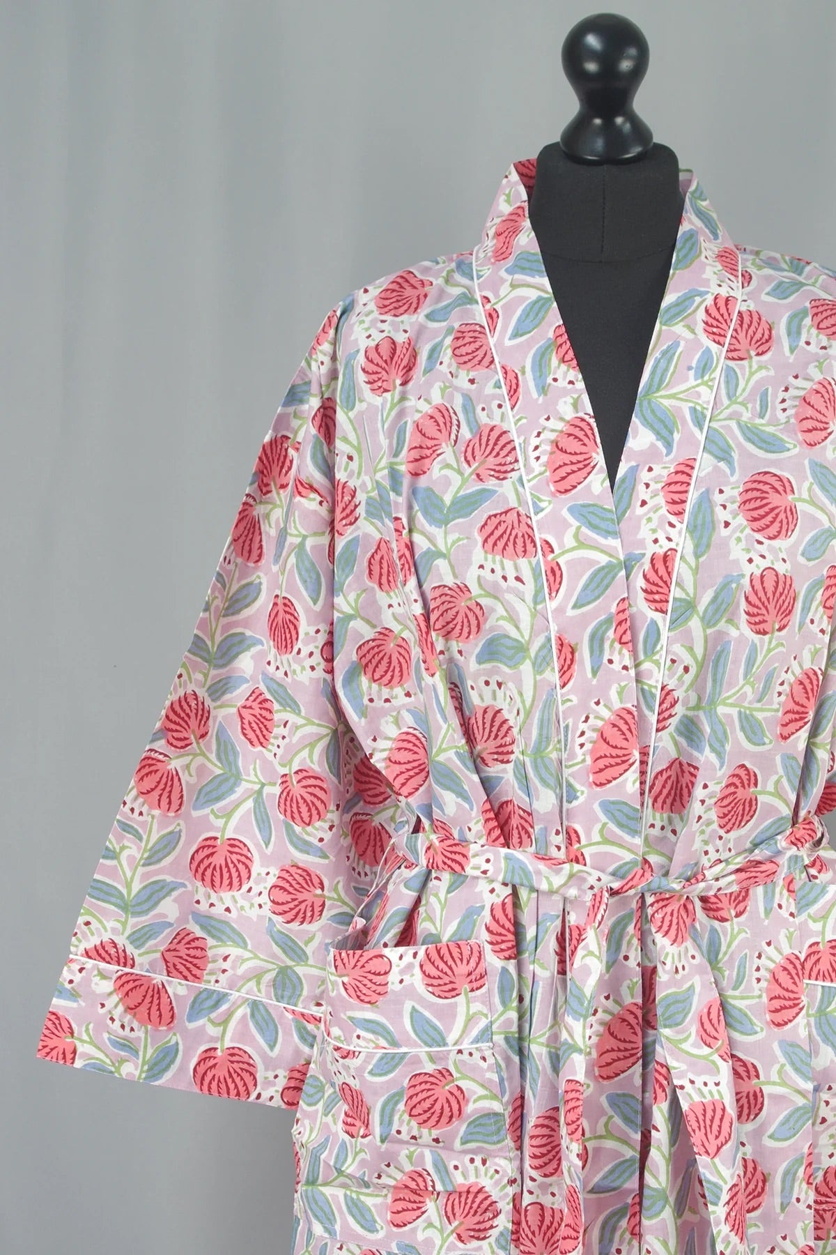 Cotton Kimono - Light Purple Dandelions