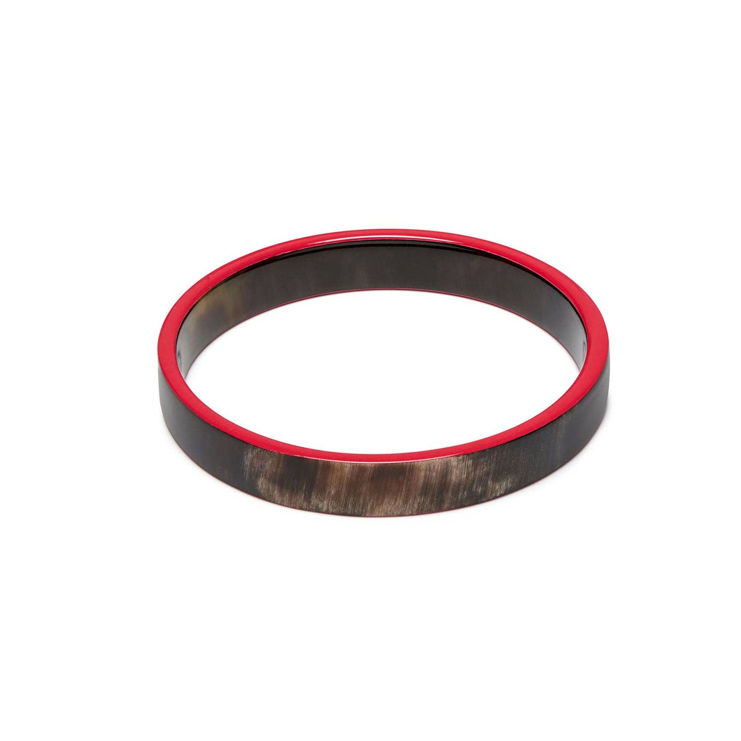 Slim Red and Black Natural Bangle
