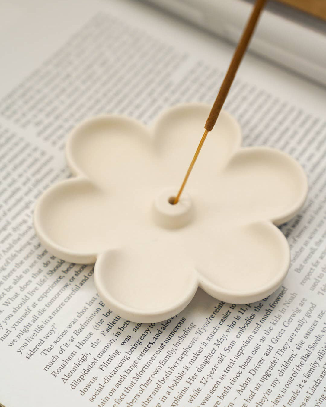 Incense Holder - Concrete - Handmade - Spring Home Decor: Ivory