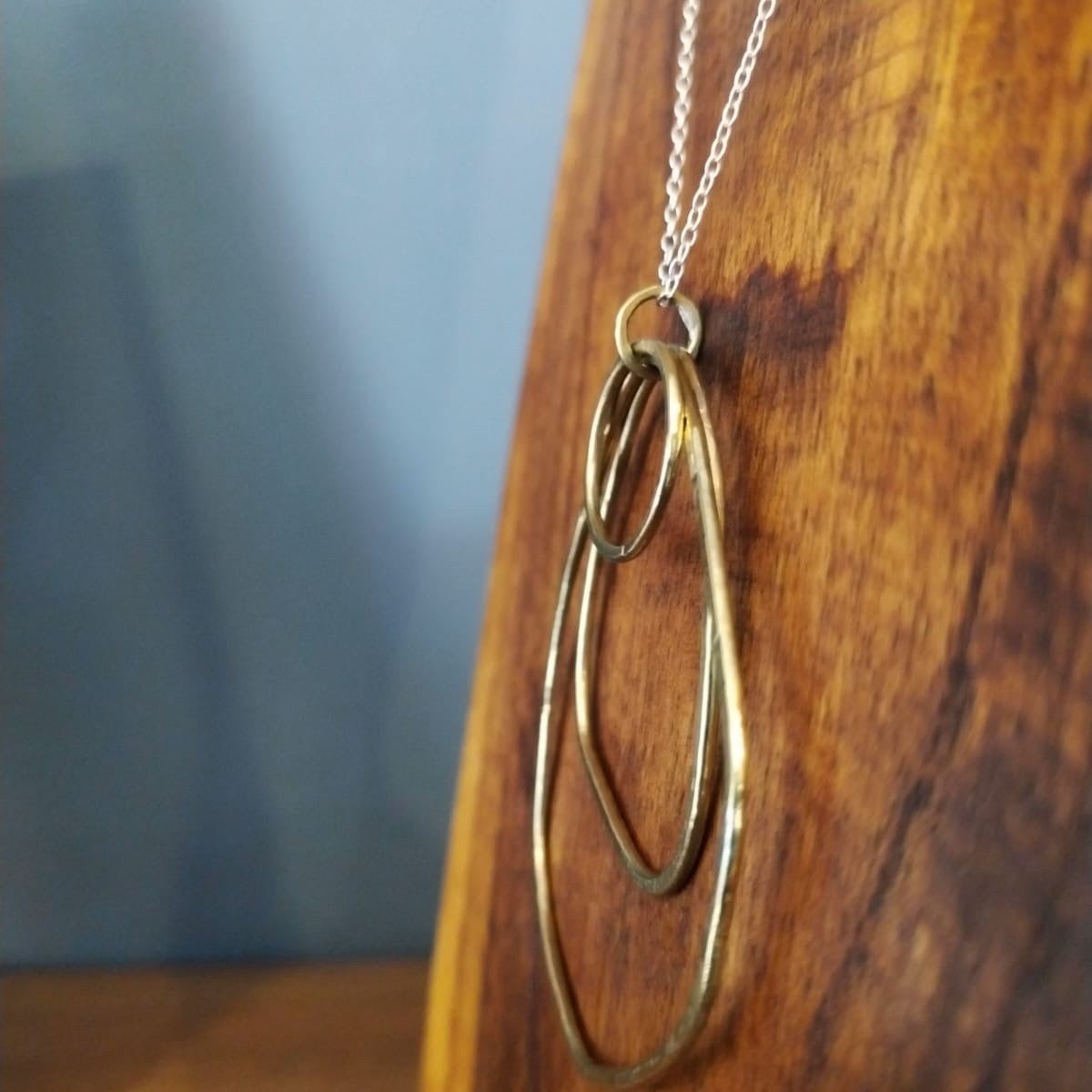 Triple Hoop Brass Irregular Pendant