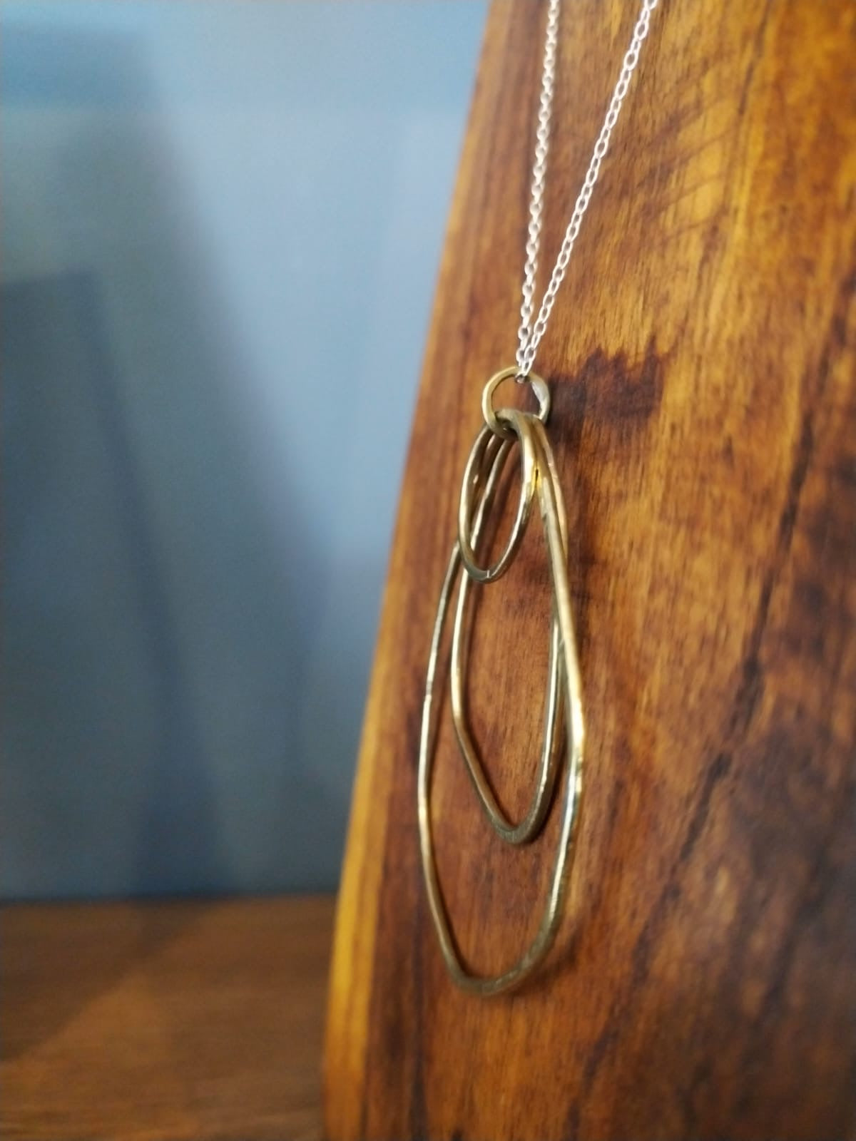 Triple Hoop Brass Irregular Pendant