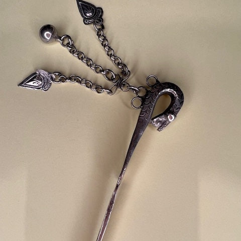 Dragon Hair Pin with Three Charms