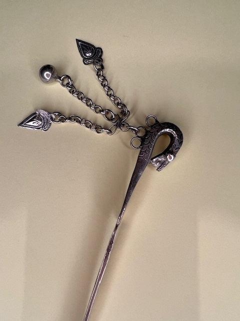 Dragon Hair Pin with Three Charms