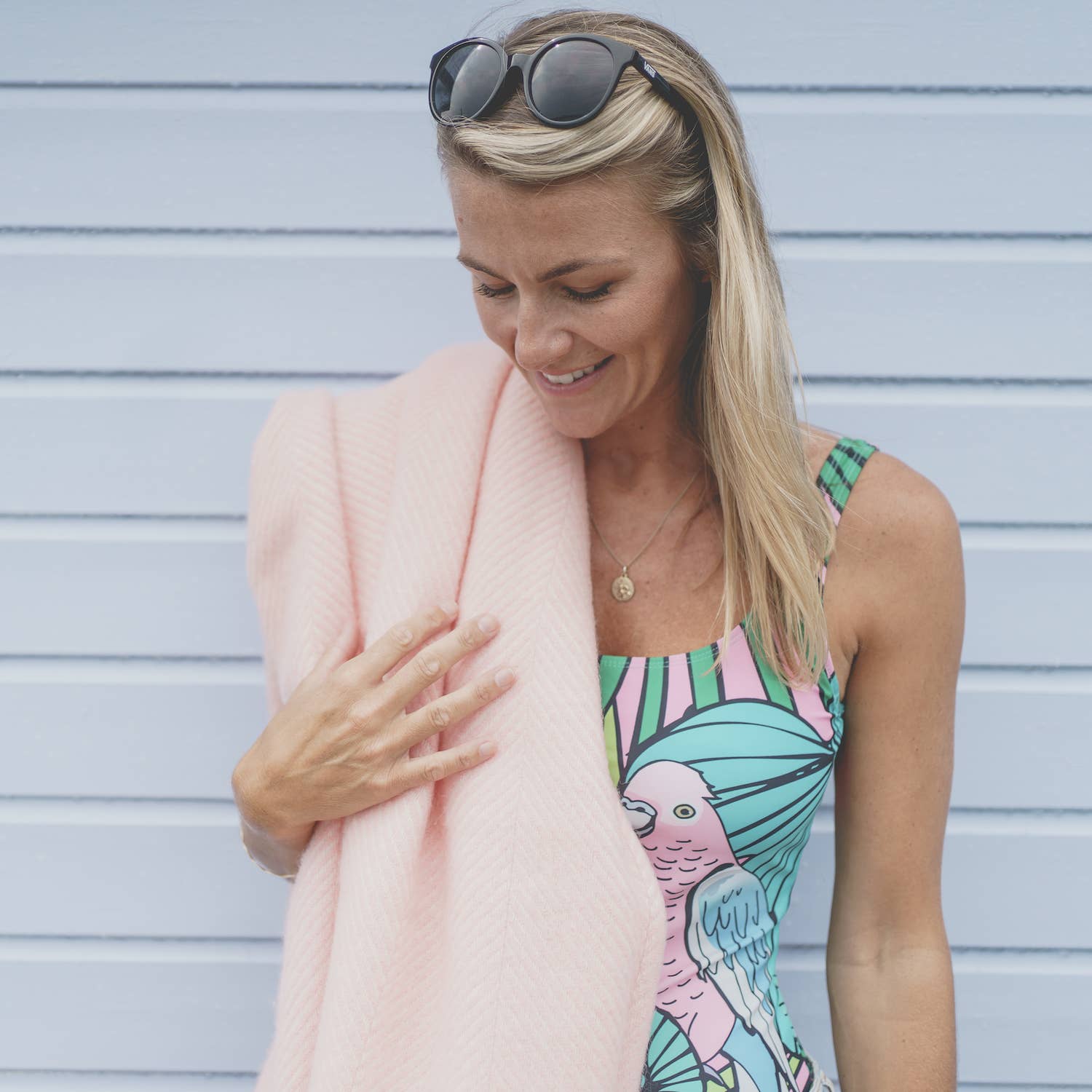 Candy Floss Pink Herringbone Wool Blanket: Large 130 x 200cm