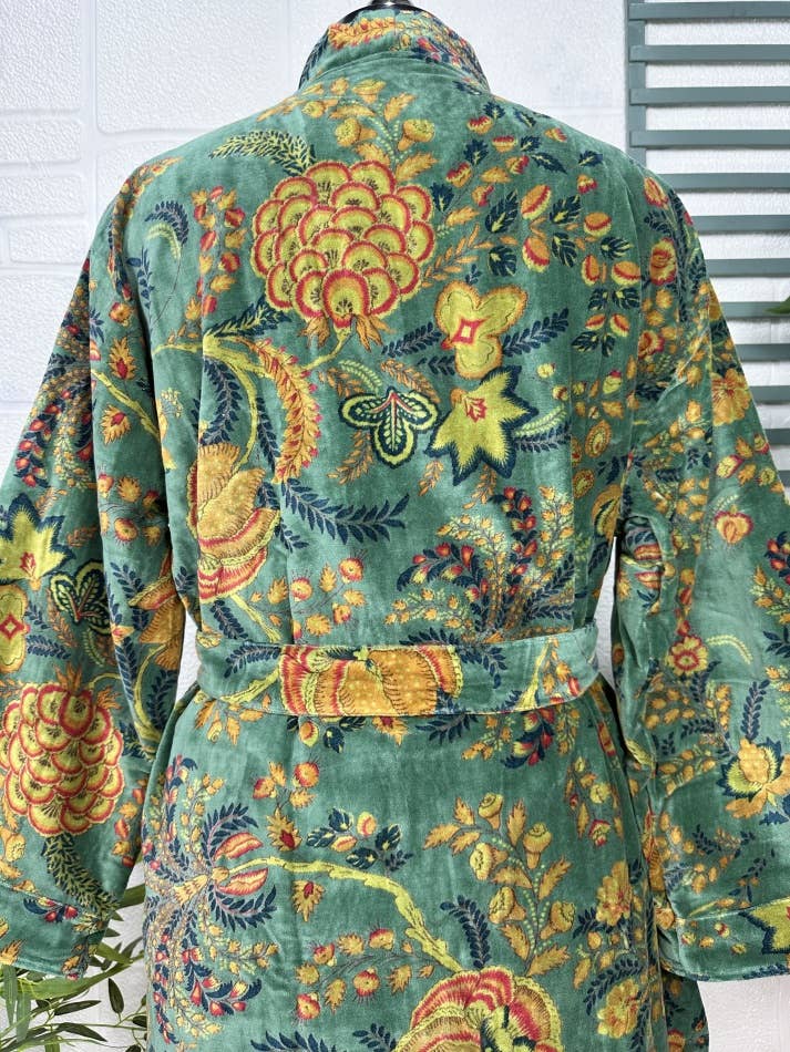 Emerald Green Luxury Velvet Robe