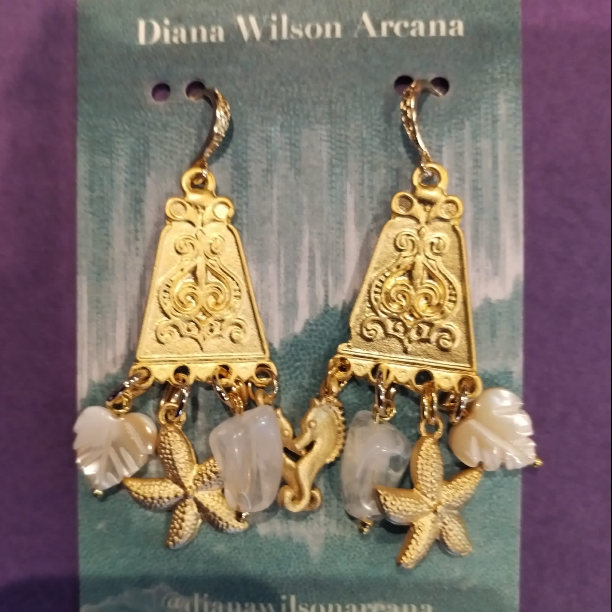 Gold Starfish Chandelier  Earrings