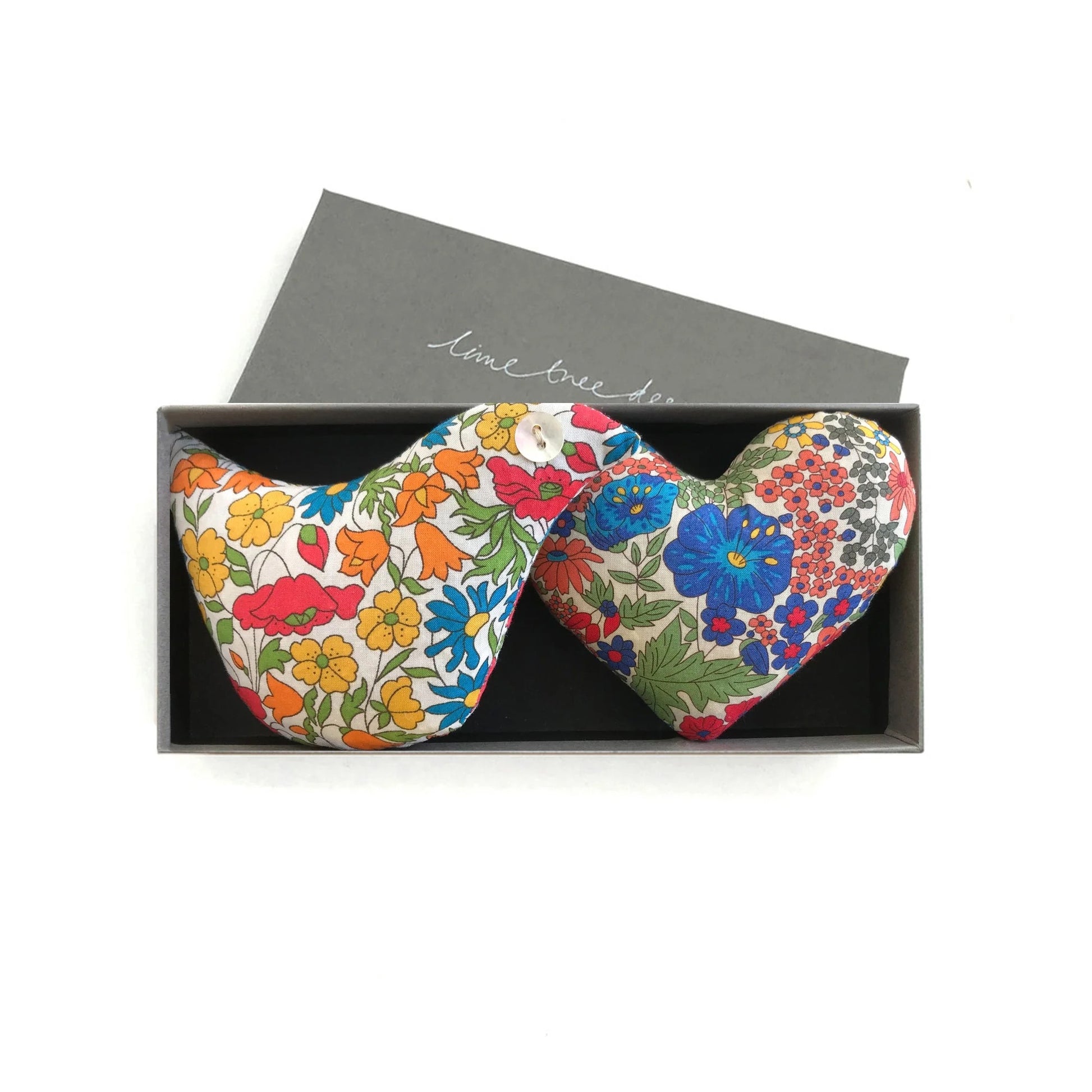 One Lavender Bird & One Heart  in Reds & Blues