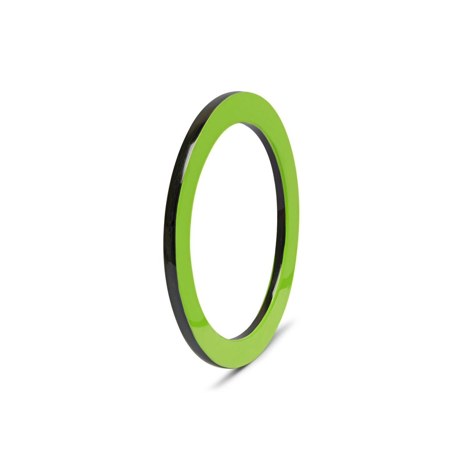 Flat Lime Green and Brown Natural Bangle