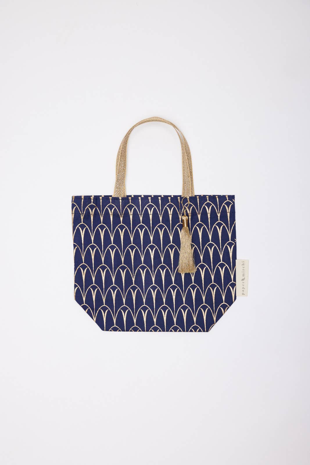 Large Navy Deco Reusable Fabric Gift Bags Tote Style  H30cm x W34cm x D10cm