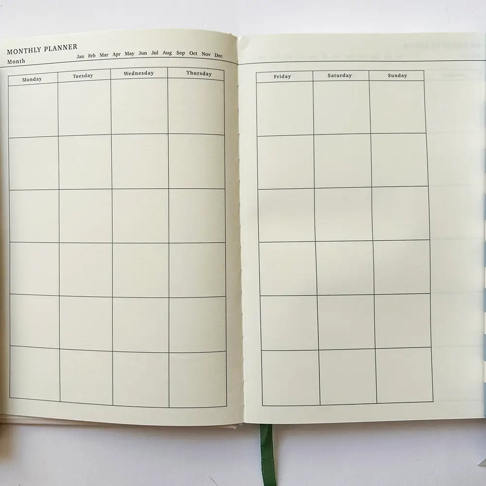 Hard Cover - Green Floral Weekly Planner