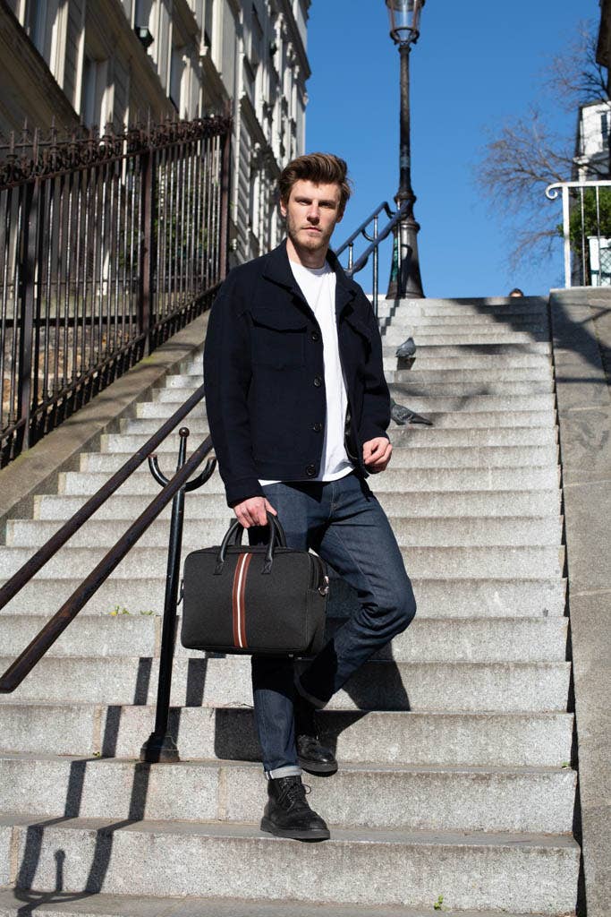 15-inch black eco-friendly computer bag for men Enzo ABA