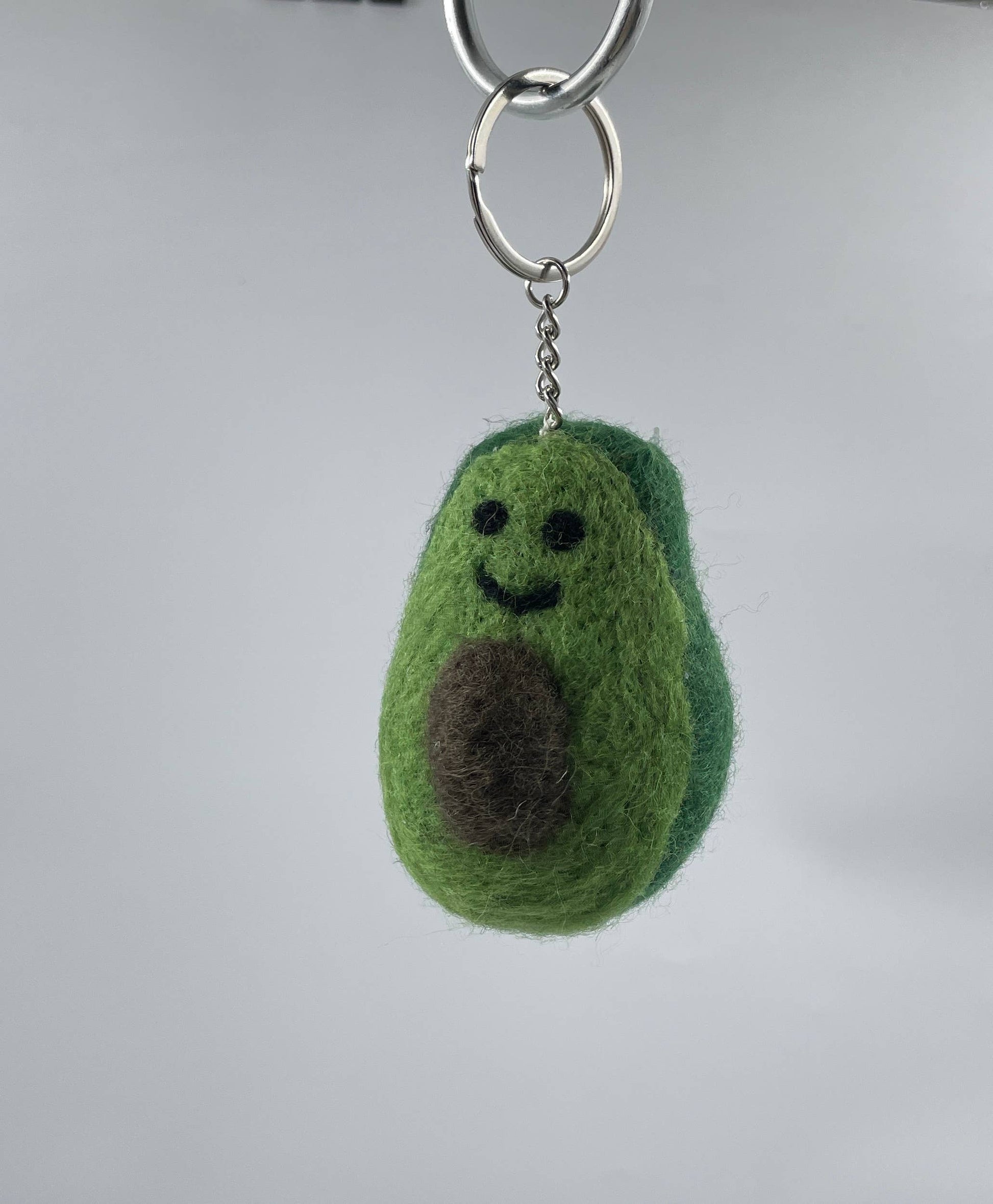 Avocado Keyring - Handmade Felt