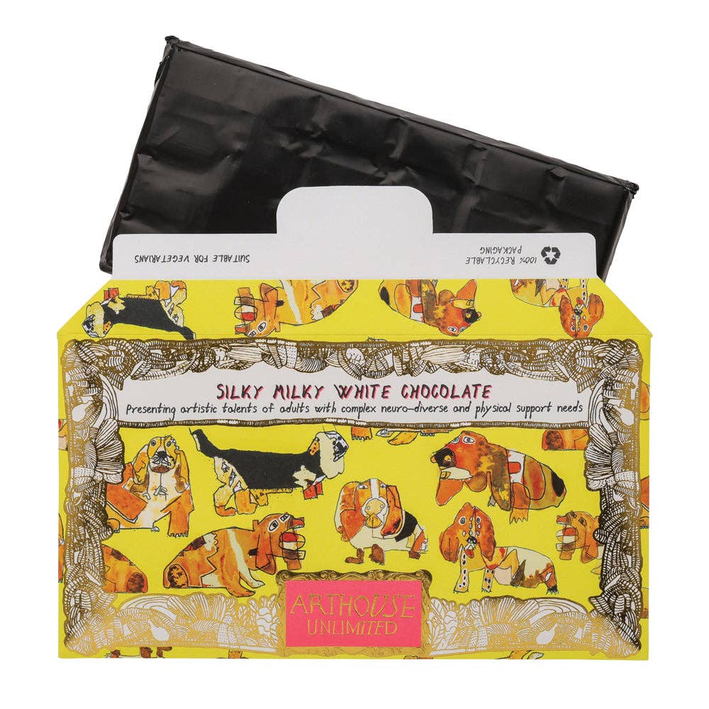 Dogs, Silky Milky White Bar Chocolate with Madagascan Vanilla