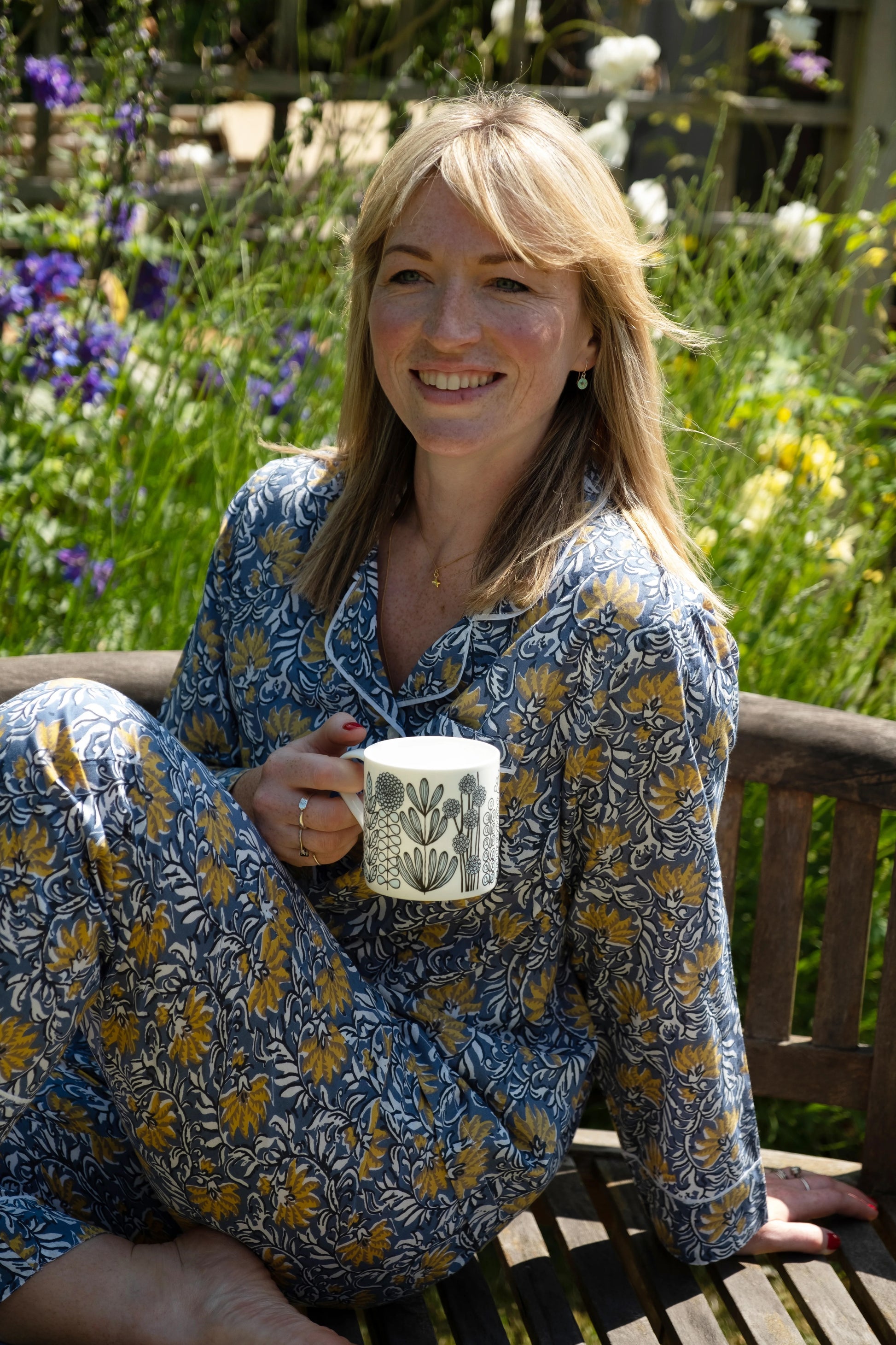 Jaipur Pyjamas  Medium Blue Yellow