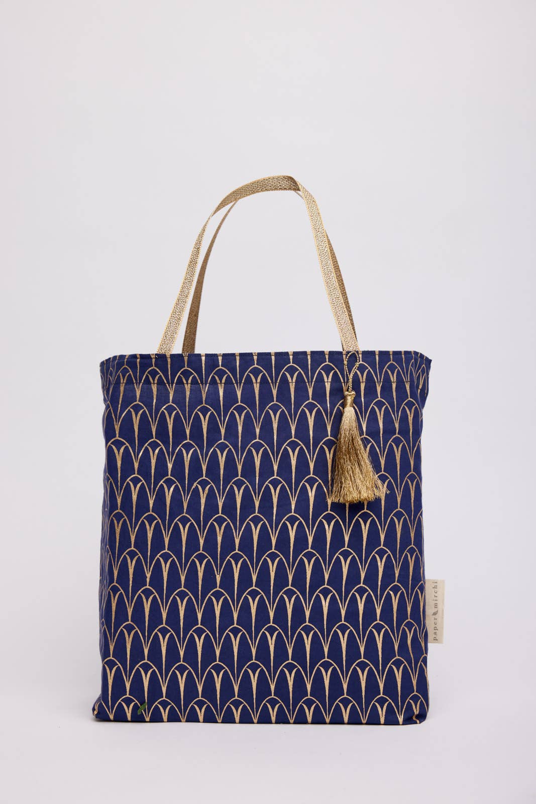 Large Navy Deco Reusable Fabric Gift Bags Tote Style  H30cm x W34cm x D10cm