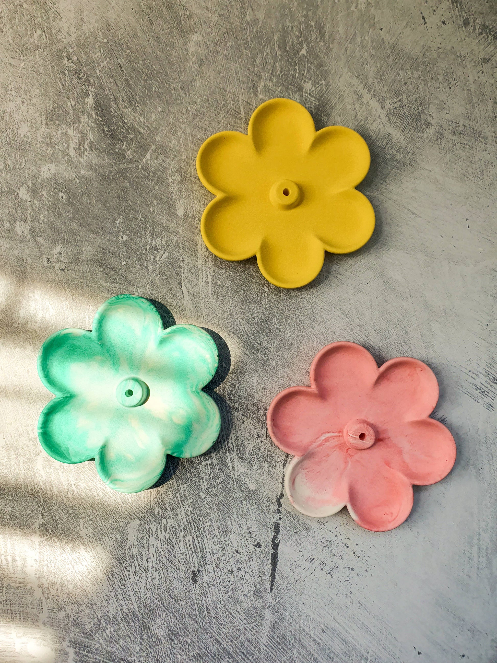 Incense Holder - Concrete - Handmade - Spring Home Decor: Ivory