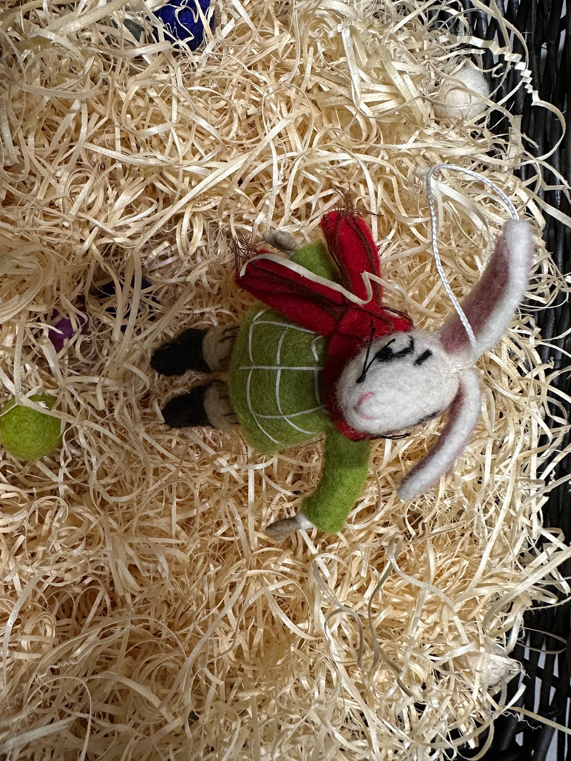 Winter Rabbit Decoration Handmade Felt Deco