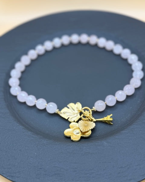 Rose Quartz bead necklace