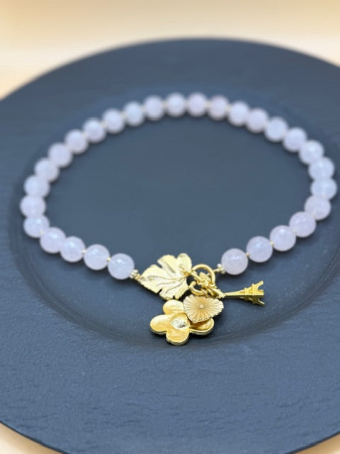 Rose Quartz bead necklace