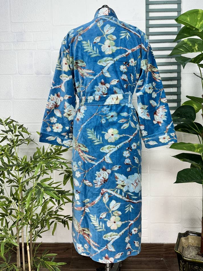 Blue Luxury Velvet Robe