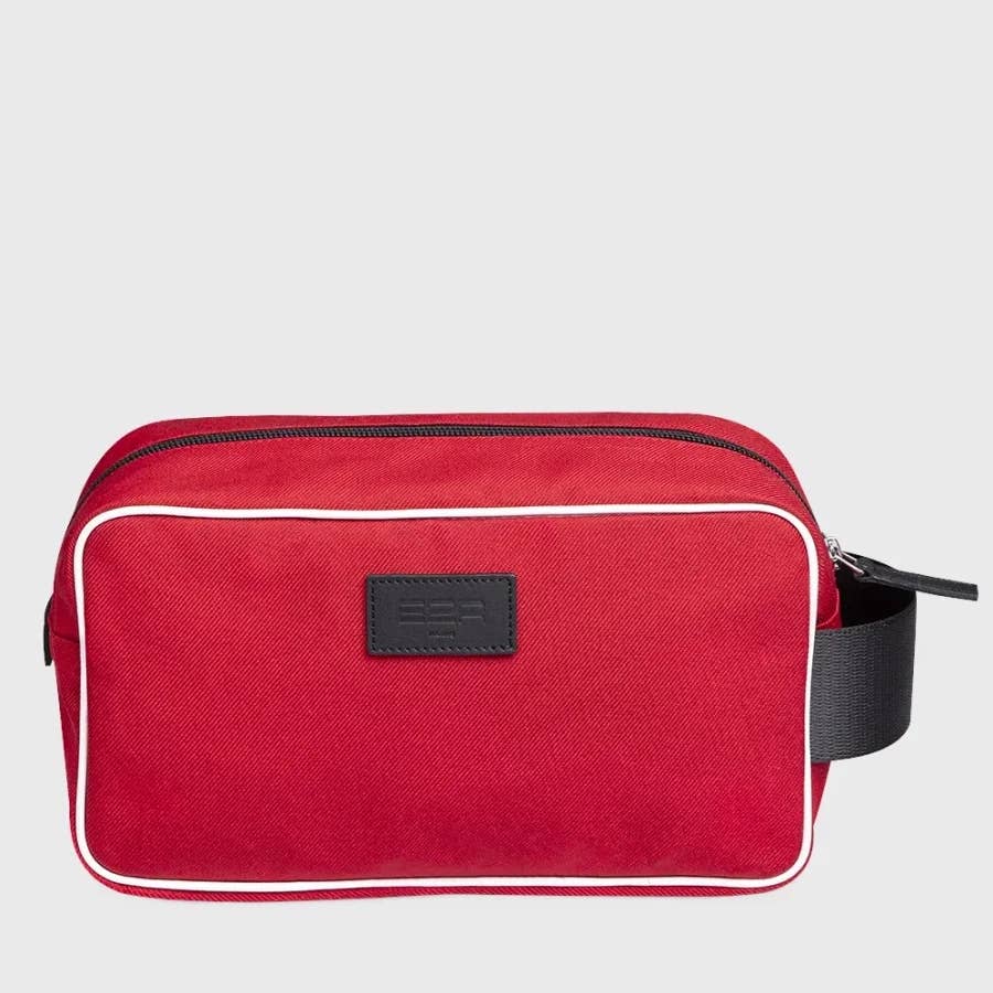 No 7 Red Patterned toiletry bag