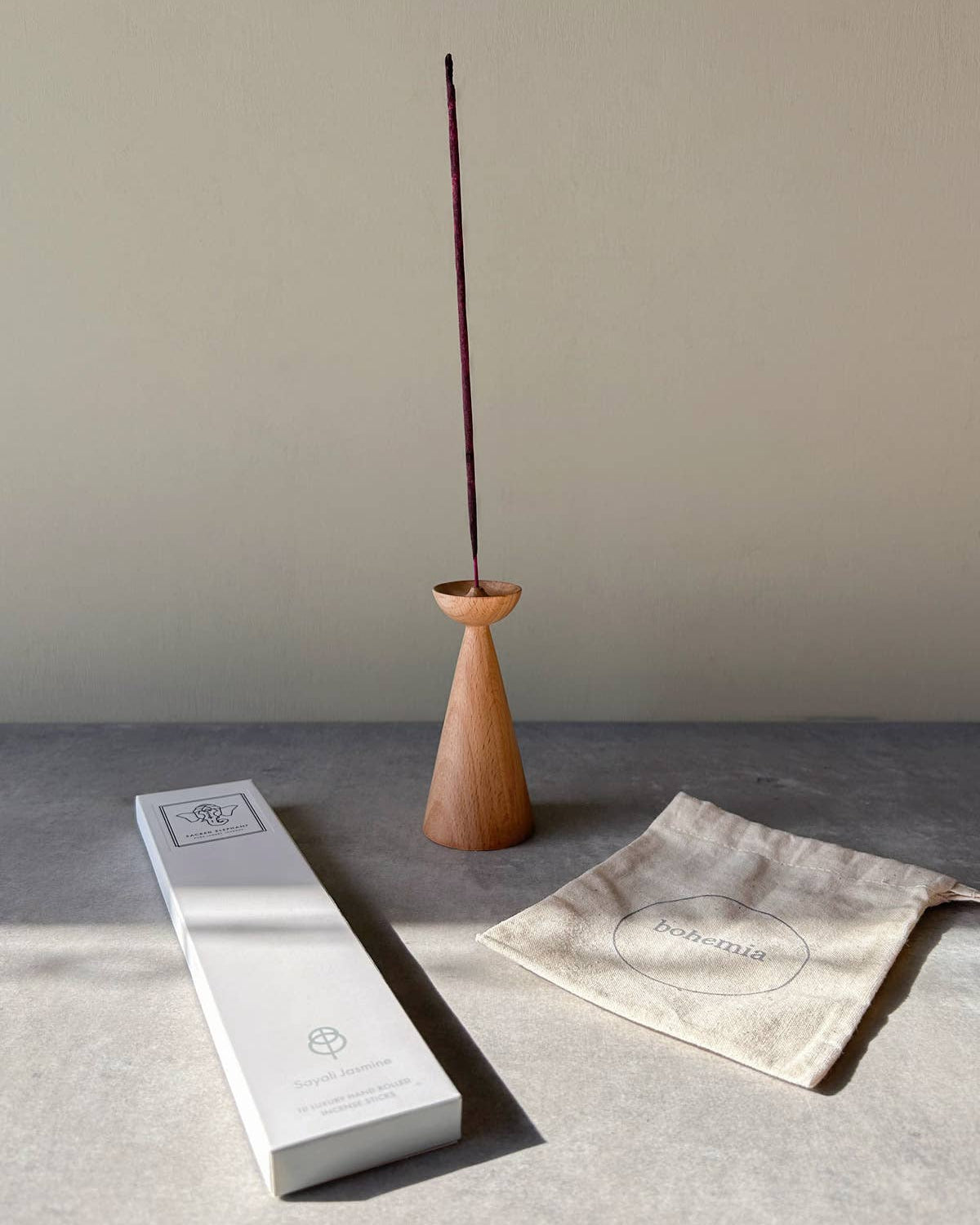 Scottish Beech Incense Holder, Cone