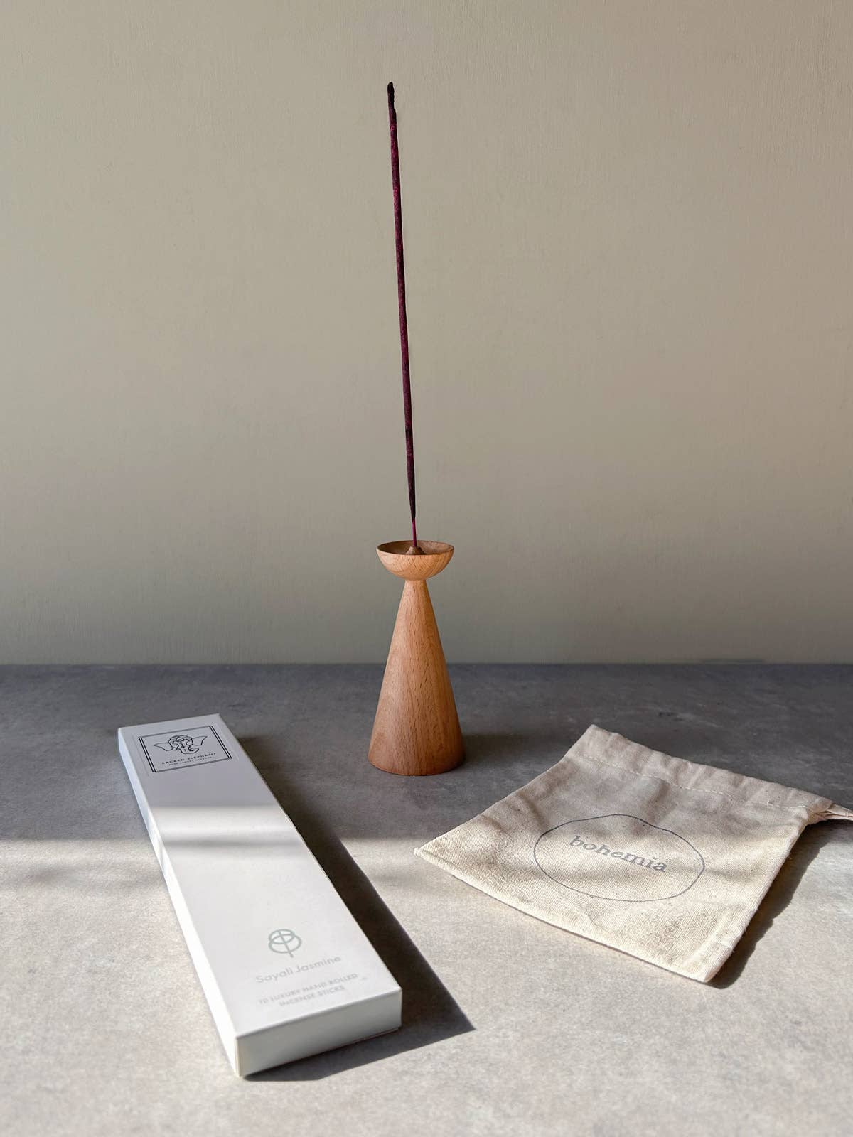 Scottish Beech Incense Holder, Cone