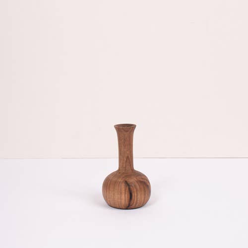 Walnut Wood Mini Vase, Joni: Large