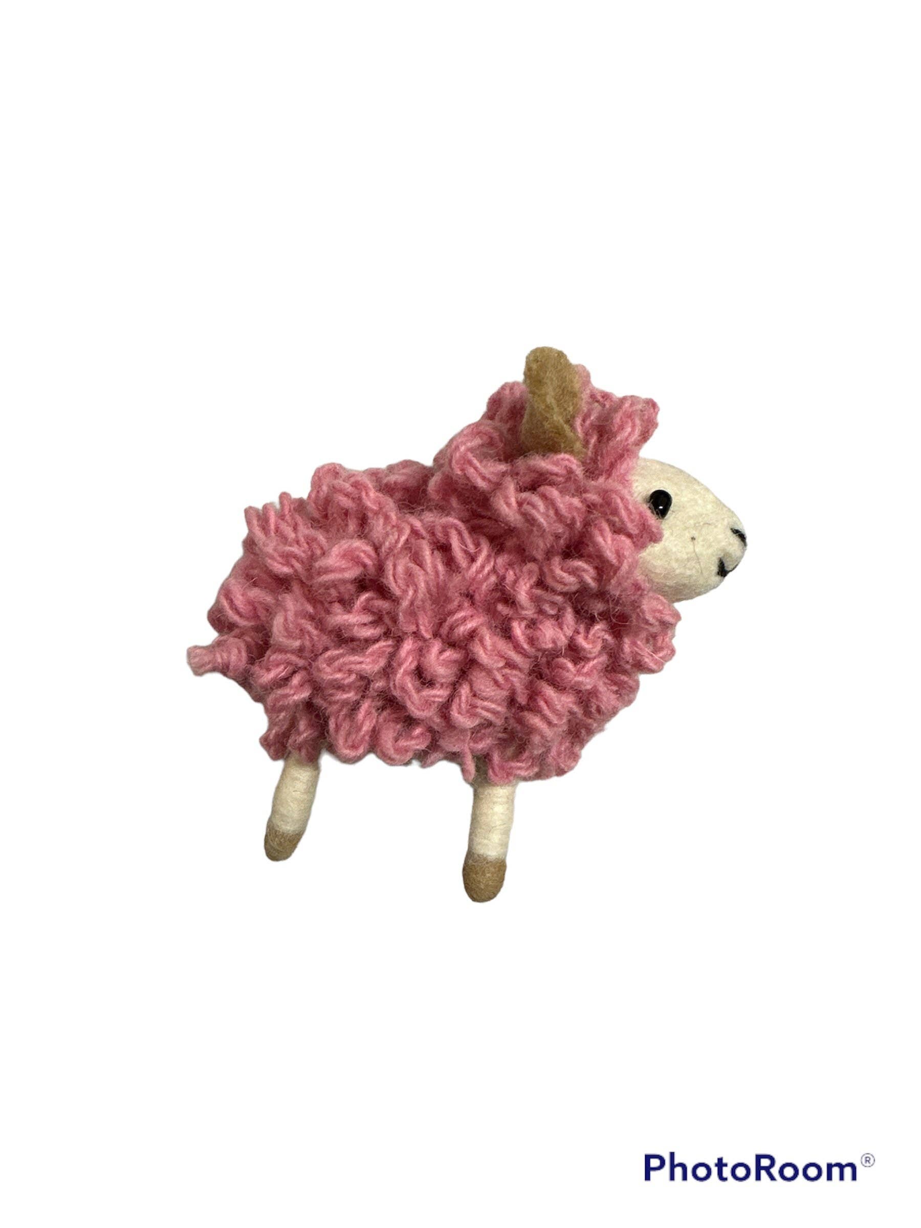 Handmade Pink Felt Pink Knot Sheep Decoration