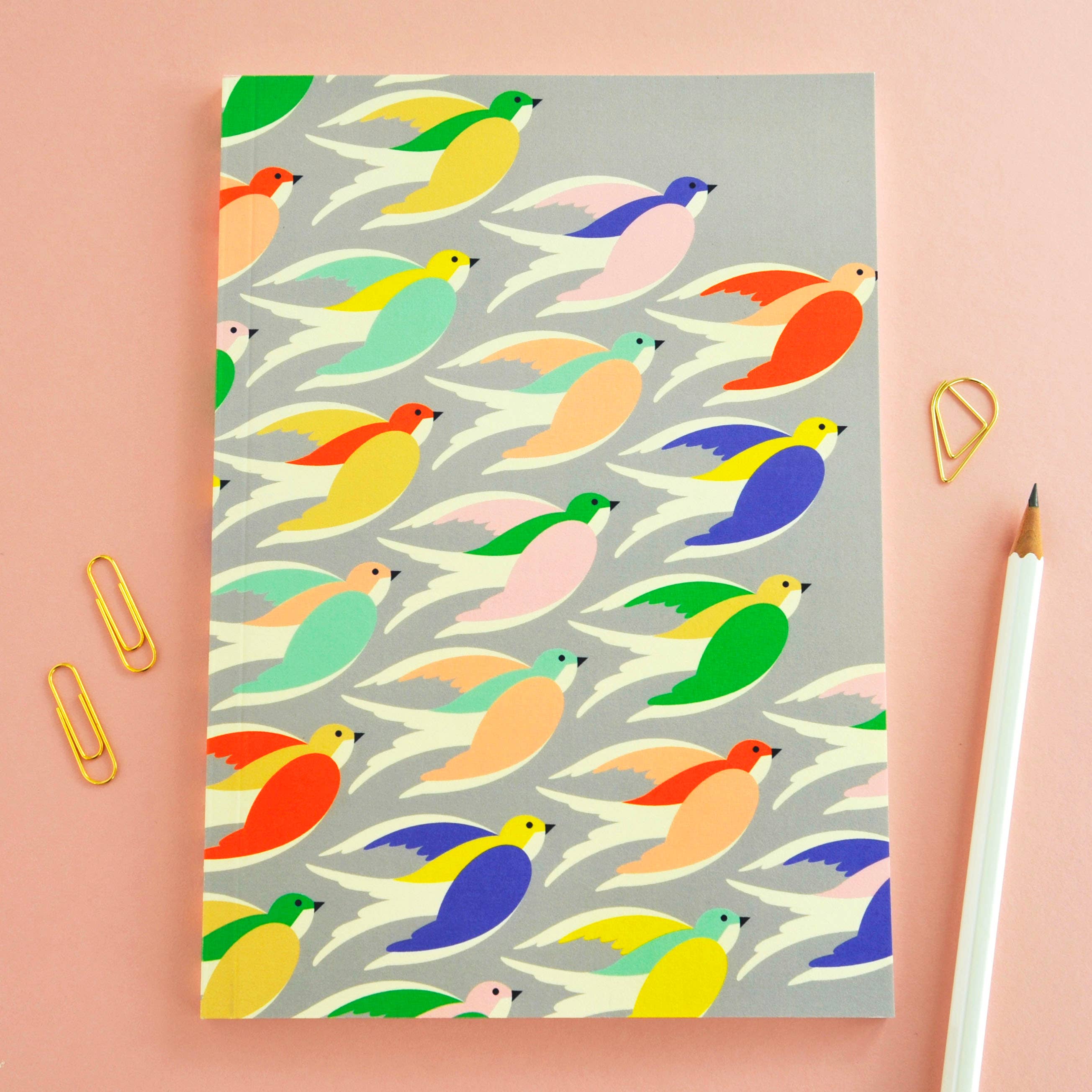 Birds Inflight Perfect Bound Notebook Gift