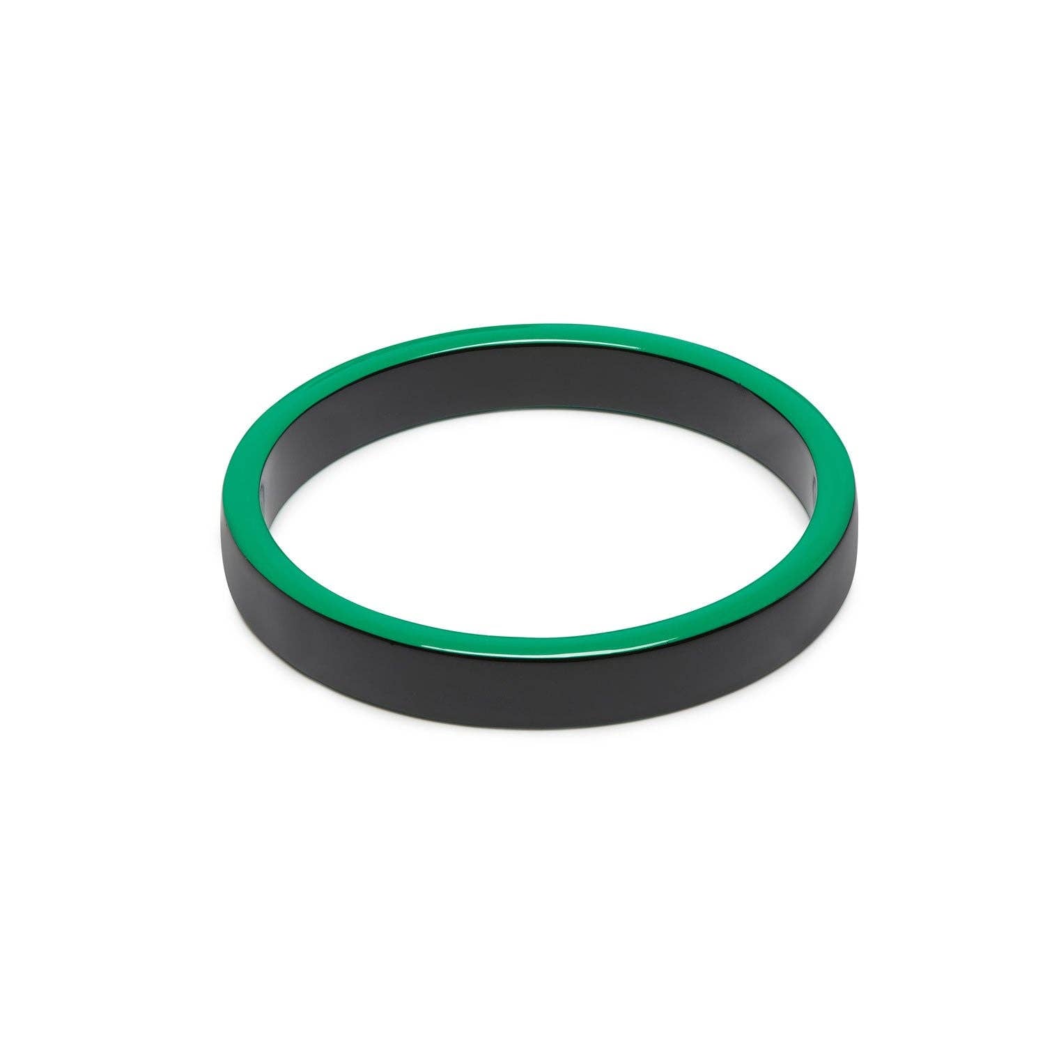 Slim green and black Natural Bangle