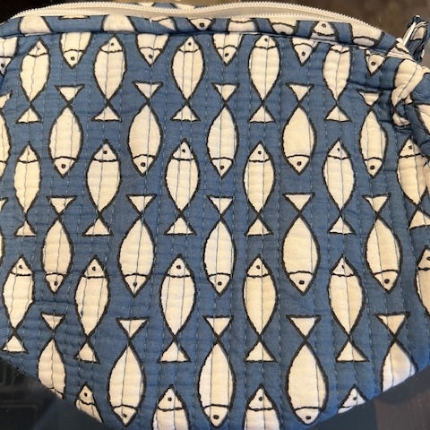 Wash Bag - Small Blue Fish