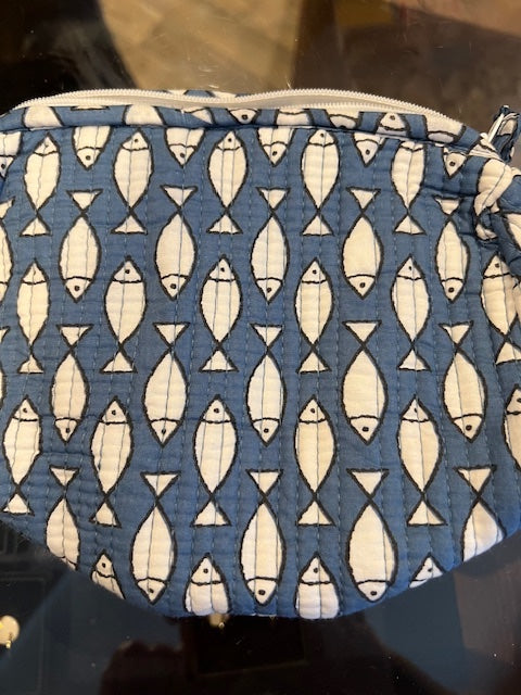 Wash Bag - Small Blue Fish