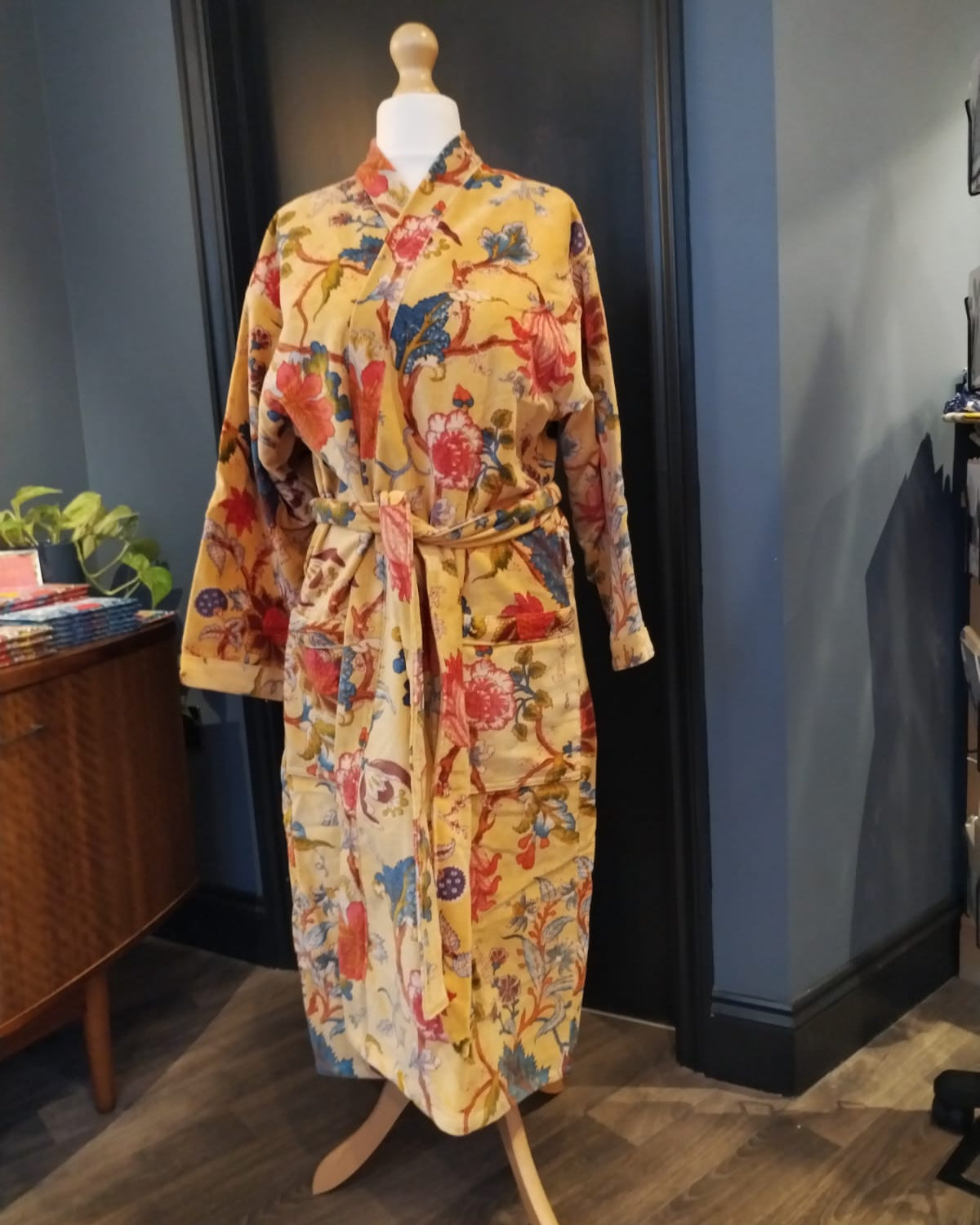 Butter Yellow Velvet Robe