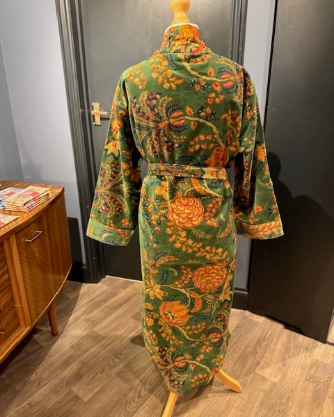 Green Velvet Kimono