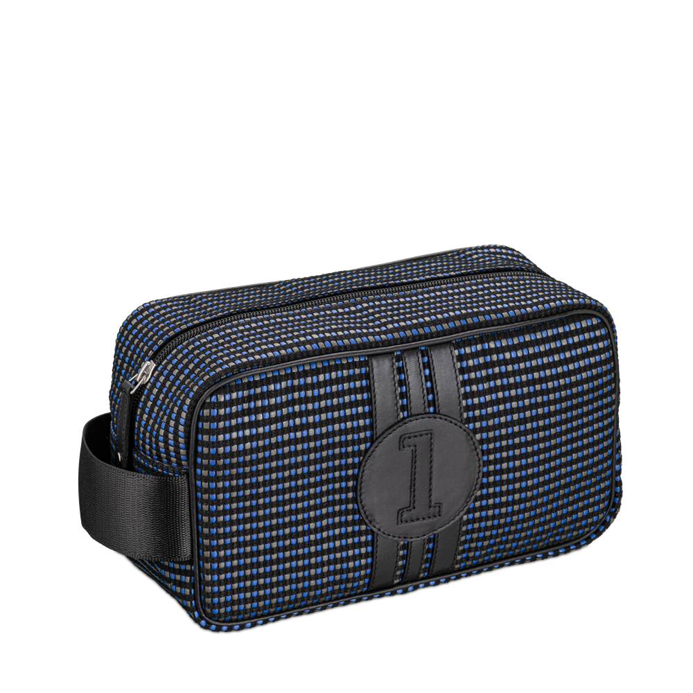 Black, Grey &  Blue Canvas Wash Bag f