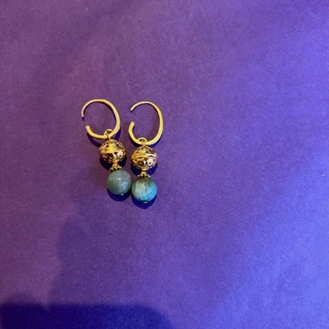 Agate and gold drop earrings