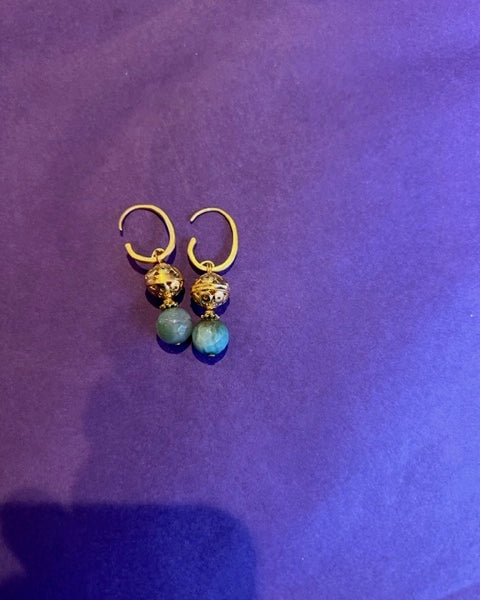 Agate and gold drop earrings