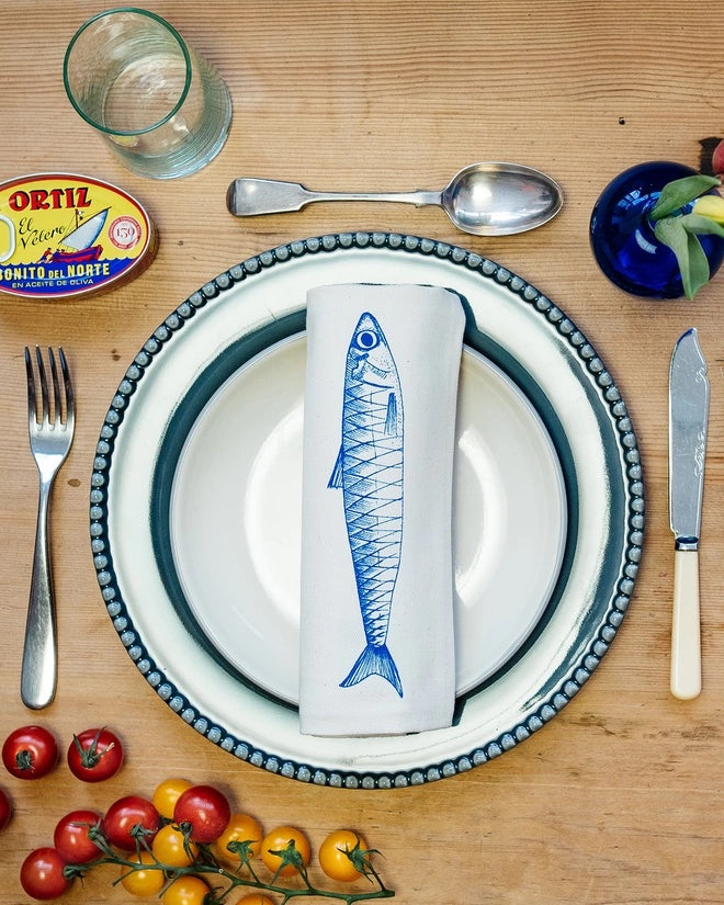 Fish Napkins - Four Cotton  Napkins by Lottie Day