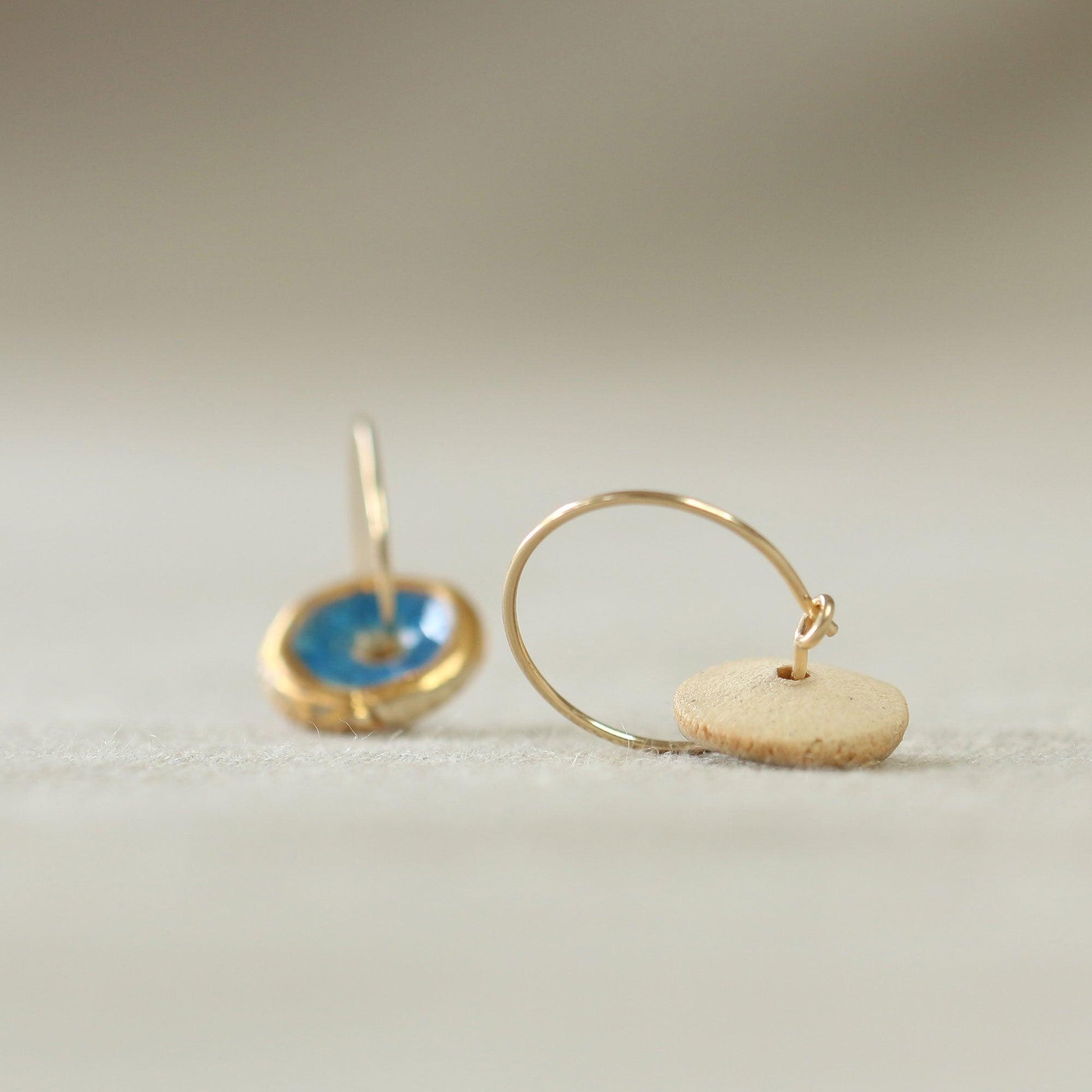 Blue Pool Gold Fill Hoops Small