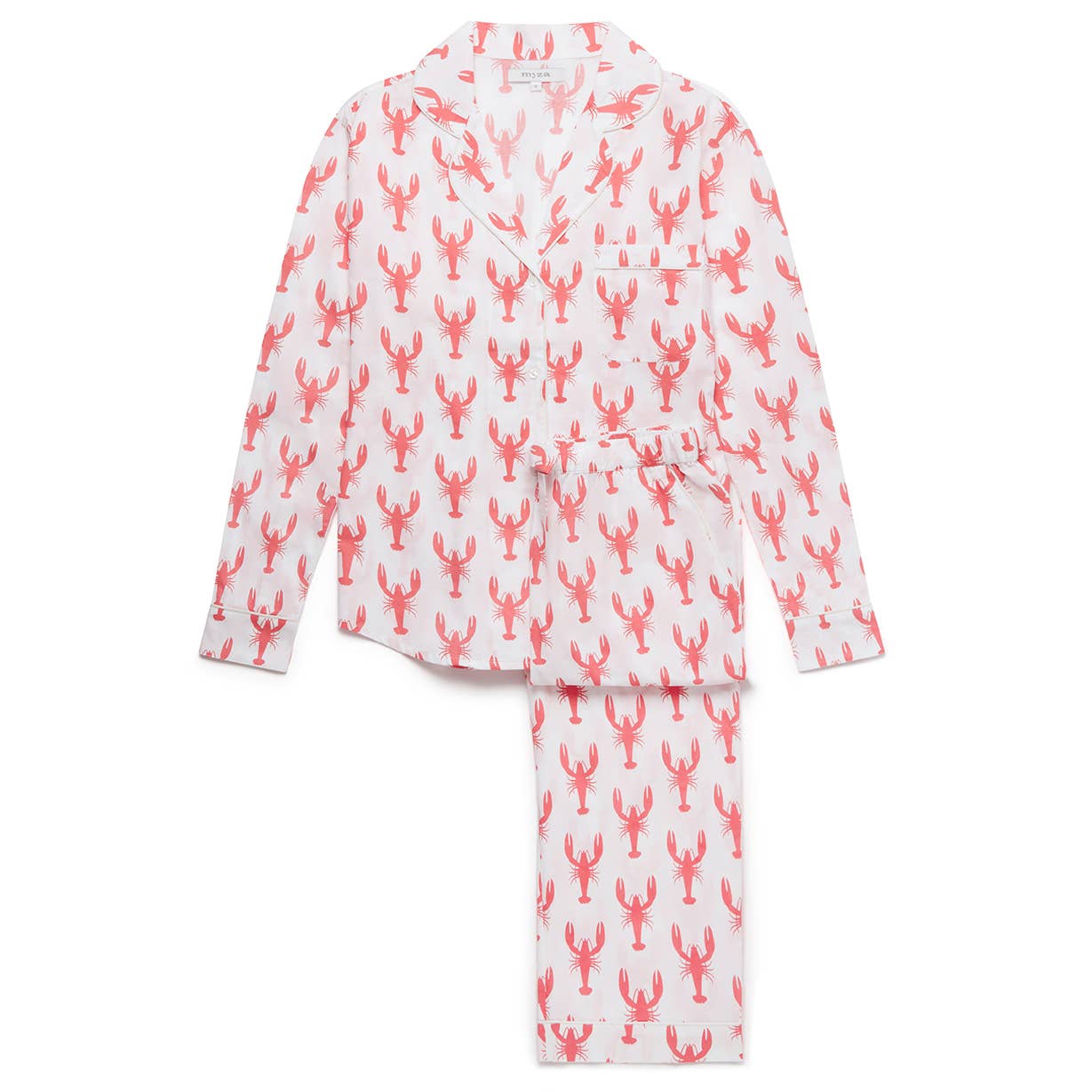 Women's XS Organic Cotton Pyjama Trouser Set - Red Lobster