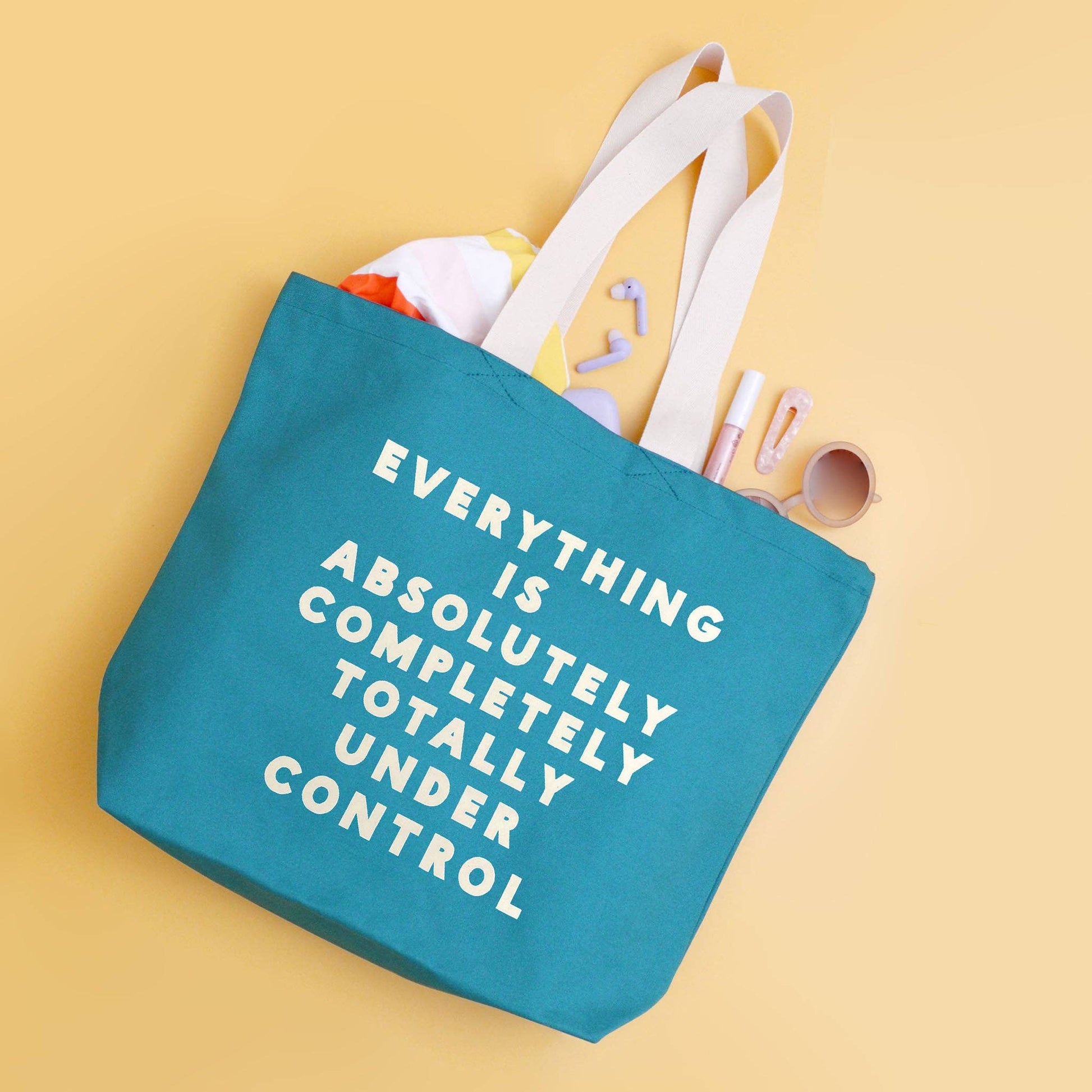 Everything is Under Control - Tropical Blue Canvas Tote Bag
