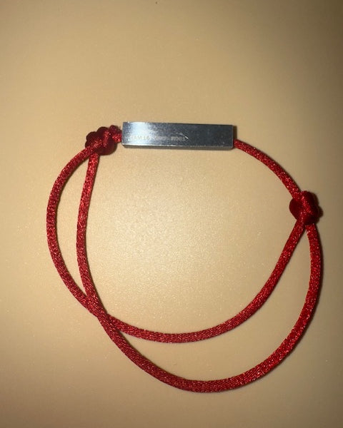 Ress - Red Cord Bracelet With Metal From F1 Car