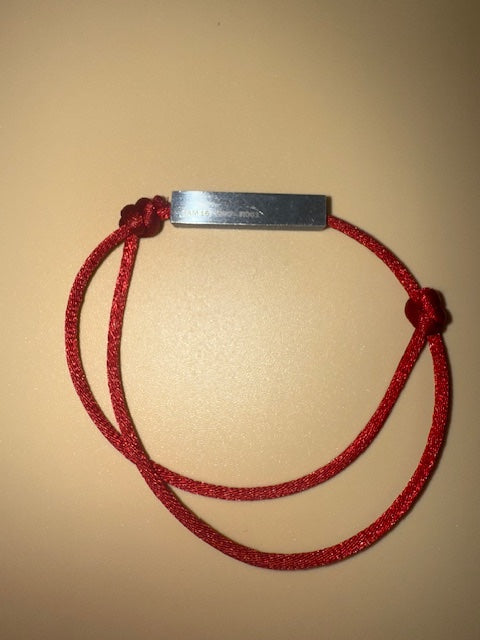 Ress - Red Cord Bracelet With Metal From F1 Car