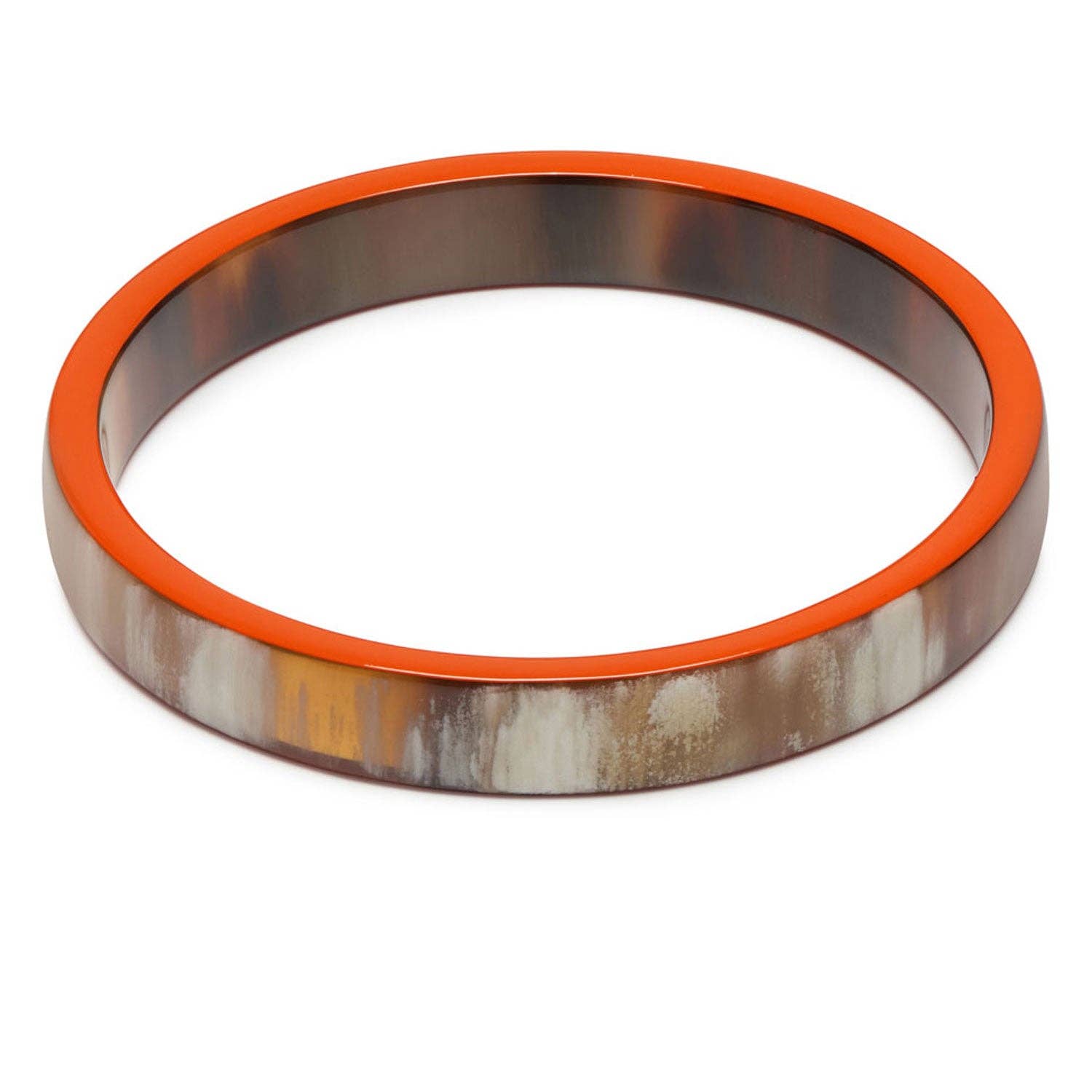 Slim orange and brown Natural Bangle