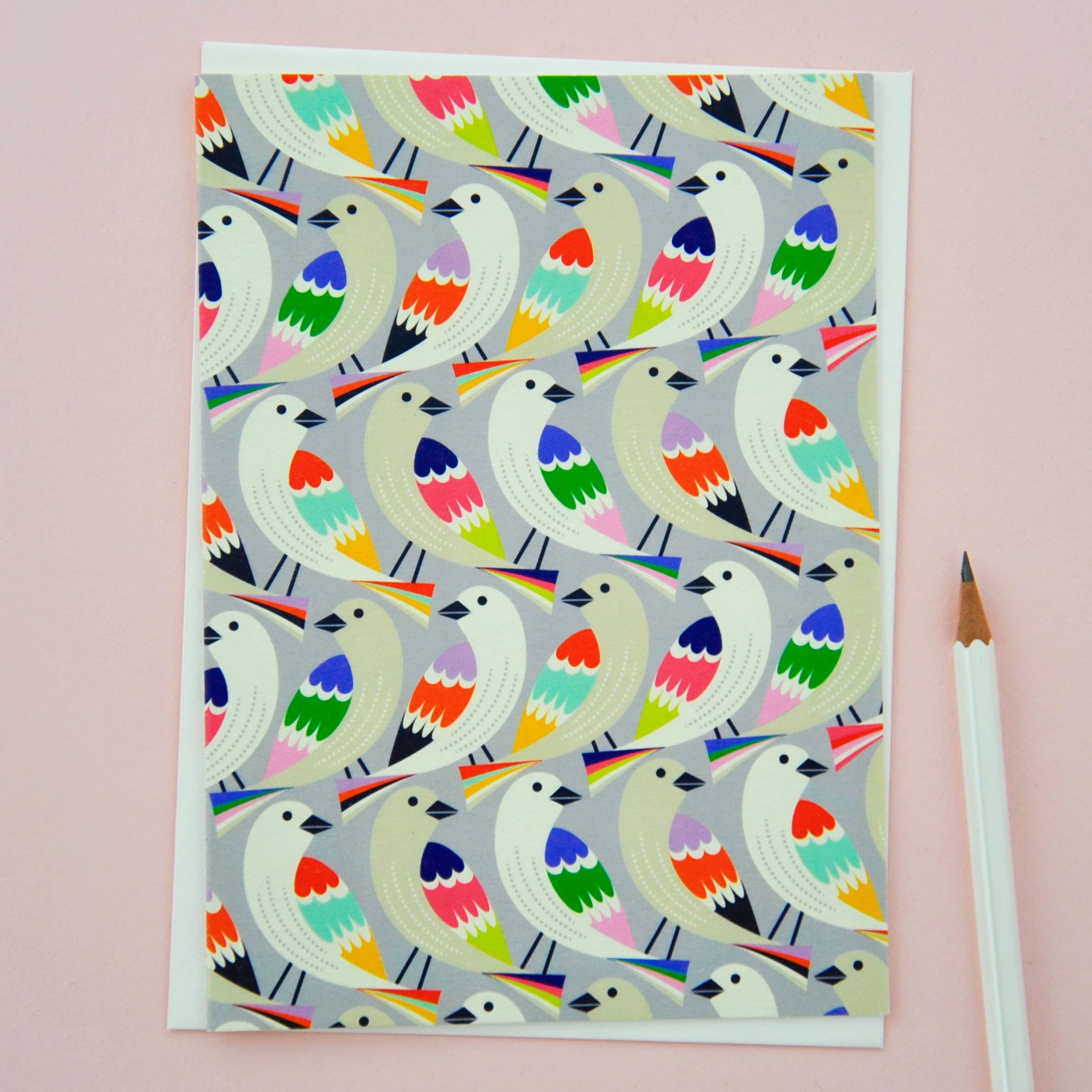 Birds in a Row Greetings card