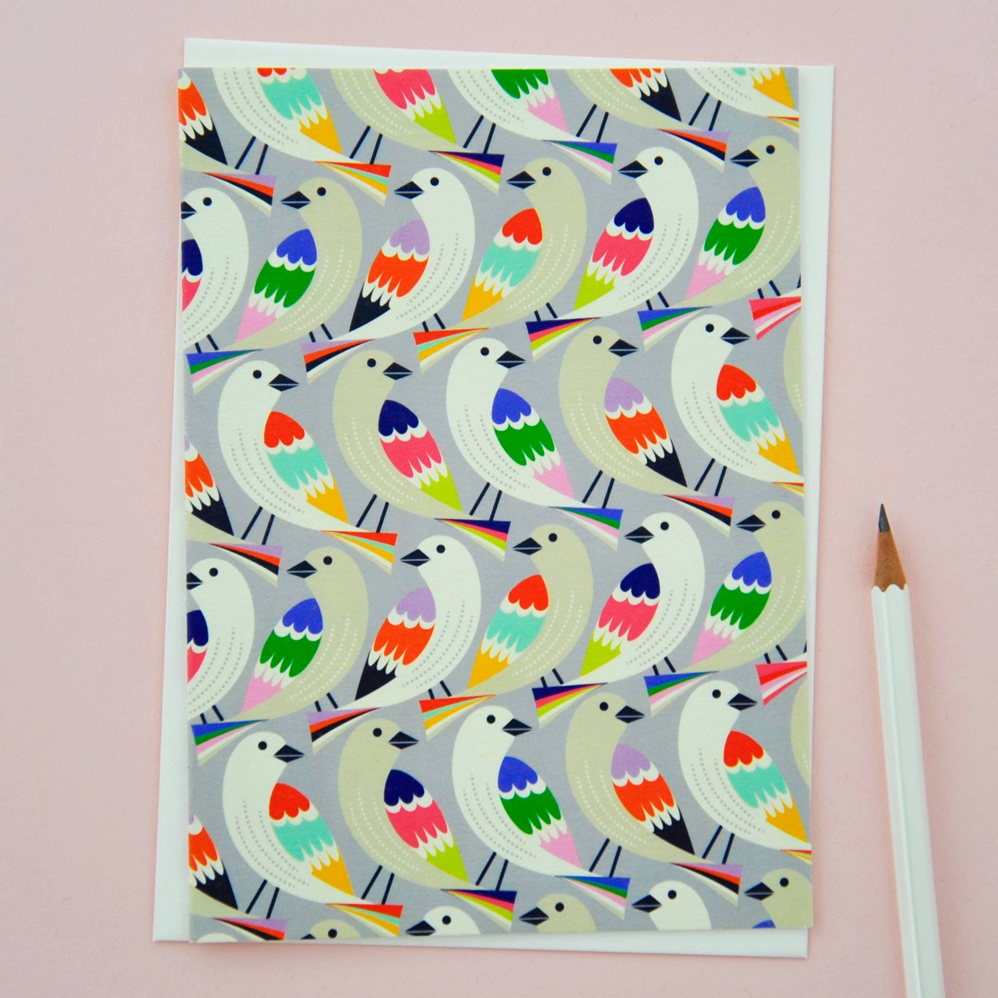 Birds in a Row Greetings card