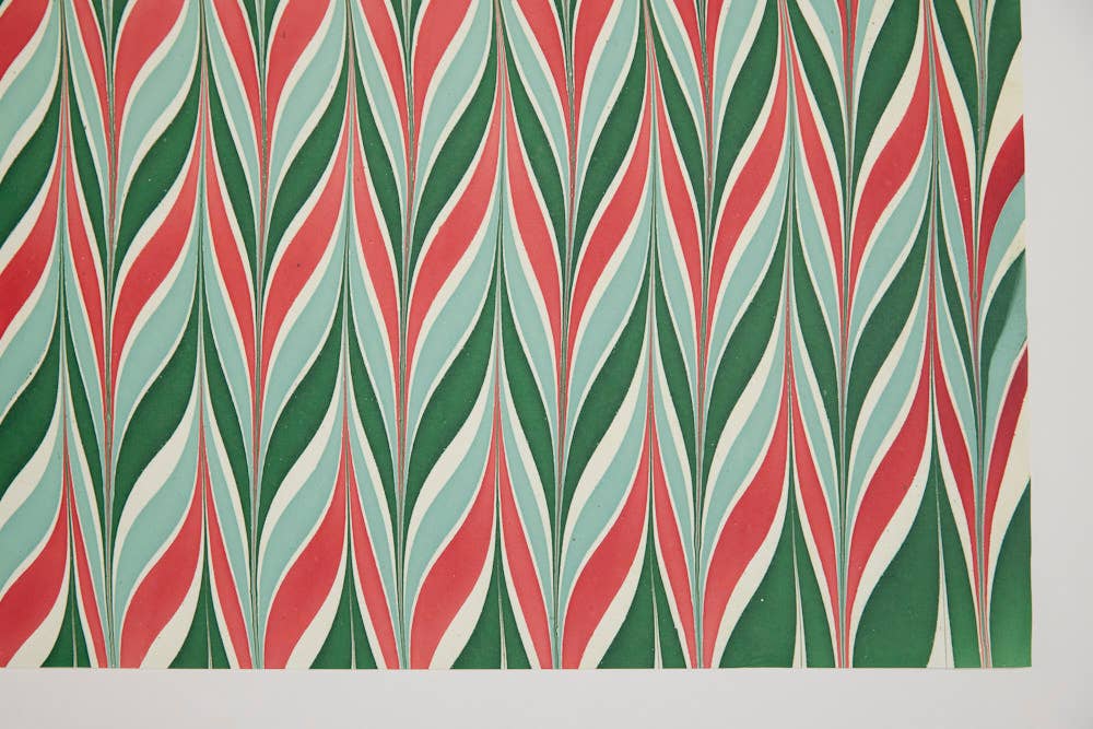 Hand Marbled Christmas Wrapping Paper - CandyStripes Festive