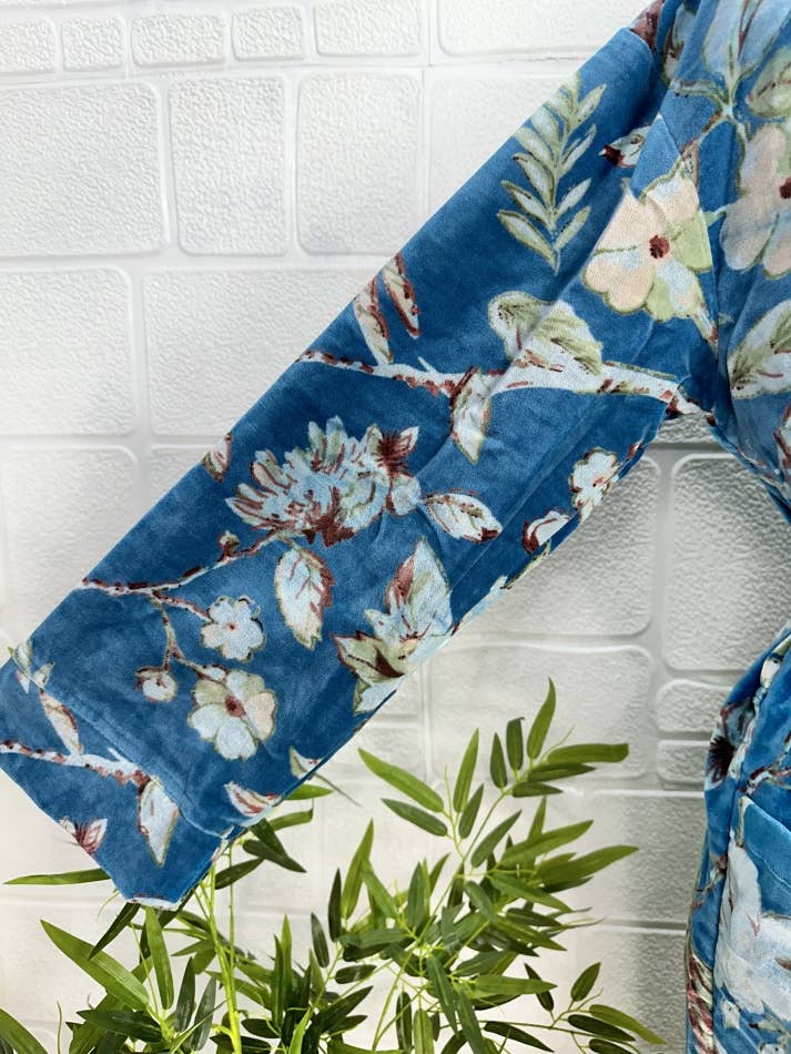 Blue Luxury Velvet Robe